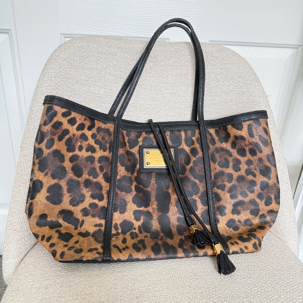 Dolce & Gabbana Leopard Print Miss Escape Tote Bag